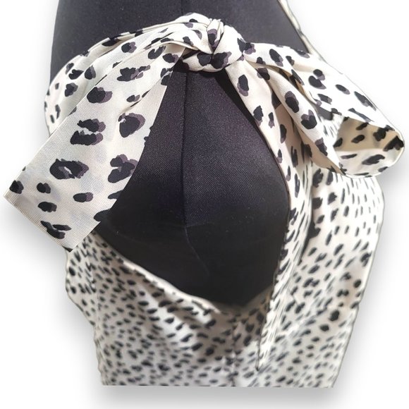 Andree By Unit Cream Cheetah Classy Tie Sleeve Shift Dress - Women's S - Picture 4 of 6